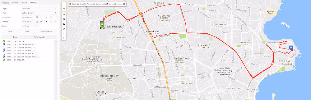 How to playback your GPS Tracker's history