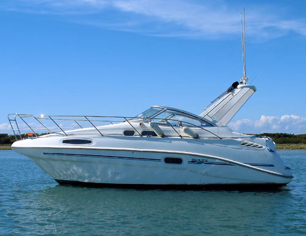 Sealine boat with location tracking GPS off Portsmouth