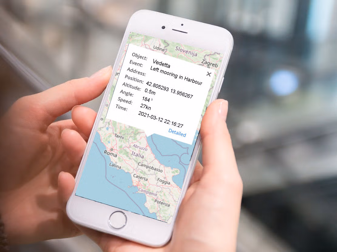 Smart phone being used to get a warning when the tracker exits a geo-fence around your boat